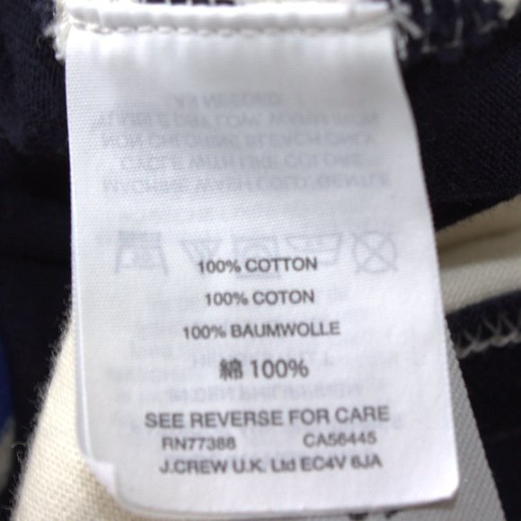 J. Crew | Patchwork Striped 3/4 Sleeve Shirt | Blue-White-Cream | F1456 | Size M - Picture 11 of 11